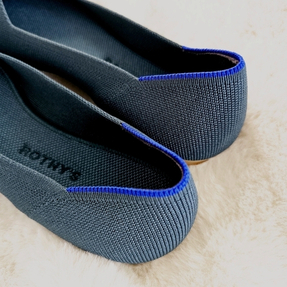 Rothy's The Flat Classic Rounded Forest Green/Teal Sustainable Ballet Flats - Picture 3 of 11